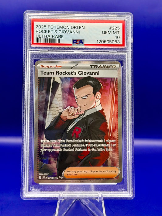 PSA 10 Team Rocket's Giovanni 225/182 Pokemon Destined Rivals Full Art