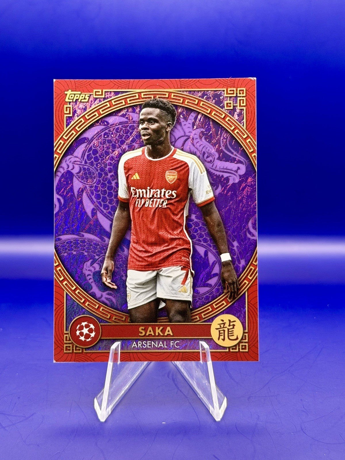 2024 Topps UCC Year Of The Dragon Bukayo Saka Arsenal Purple Parallel/15