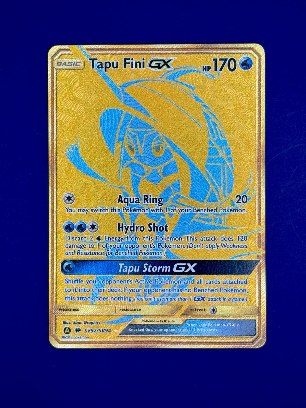 Pokemon Tapu Fini GX SV92/SV94 - Hidden Fates: Shiny Vault Holo - PTCG
