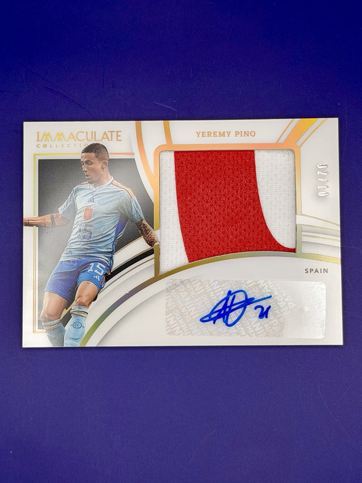 2022-23 Panini - Immaculate Yeremy Pino /10 Spain Patch Auto Crystal Palace
