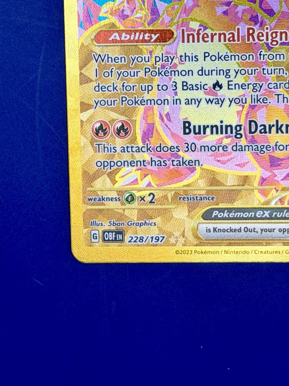 Charizard ex 228/197 Obsidian Flames Full Art Hyper Rare Pokemon TCG - NM