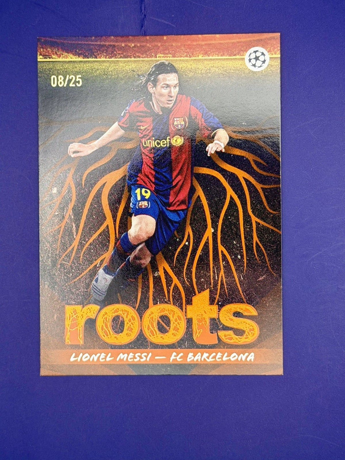 topps ucc flagship 2025/26 roots Lionel Messi FC Barcelona Orange /25