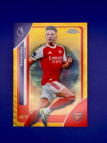 2025-26 Topps Chrome Declan Rice Arsenal Gold Refractor /50