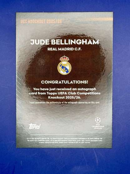 2025 Topps UCC Knockout Jude Bellingham Real Madrid England Orange Auto /25