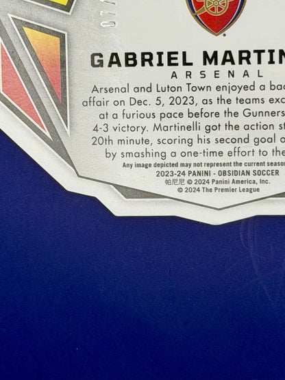 2023-24 Panini Obsidian Gabriel Martinelli Arsenal Vitreous Red Etch /10