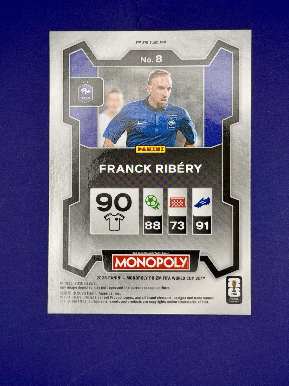 2026 Panini - Monopoly Prizm FIFA World Cup Frank Ribery France Blue Prizm