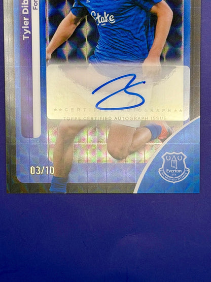 2025-26 Topps Chrome Premier League Tyler Dibling Black Geometric Auto 1/10