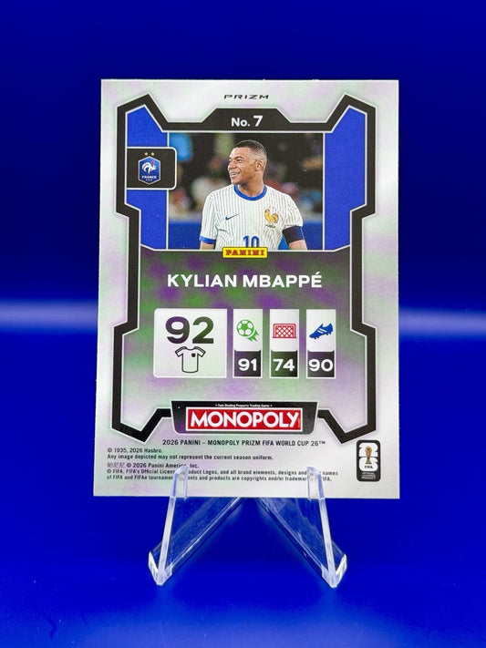 2026 Panini - Monopoly Prizm FIFA World Cup Kylian Mbappe France Red Parallel 