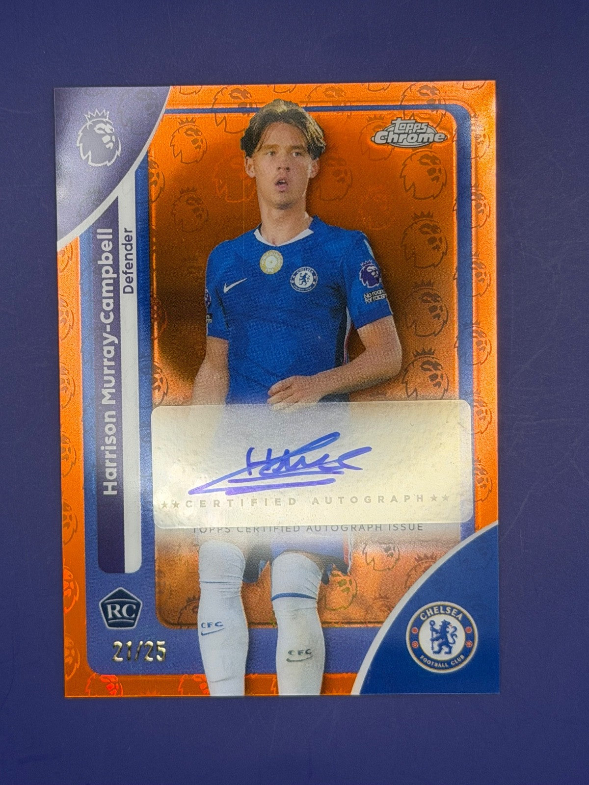 2025-26 Topps Chrome PL Harrison Murray-Campbell Rookie Orange Logofractor Auto