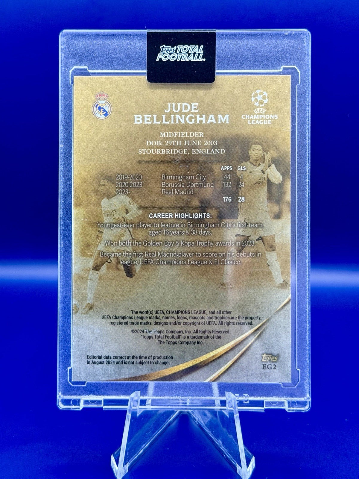 Topps Jude Bellingham Real Madrid Eternal Gold /50 Champions League 2023-2024