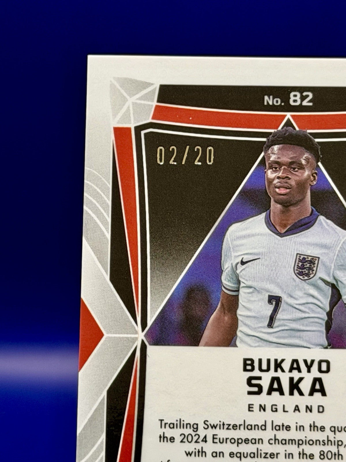 2024-25 Panini Obsidian - Bukayo Saka #82 Electric Etch Blue /20