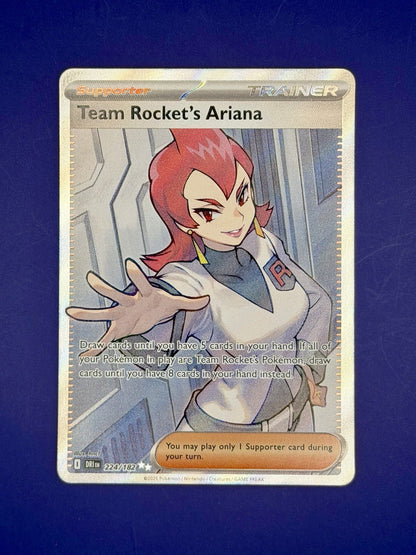 Team Rocket’s Ariana 224/182 Destined Rivals Pokemon Rare Holo TCG Card