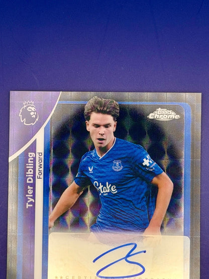 2025-26 Topps Chrome Premier League Tyler Dibling Black Geometric Auto 1/10