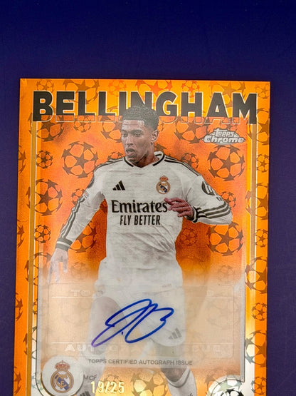 Topps Chrome 2024/25 UCC Jude Bellingham Orange Logo Refractor Auto /25