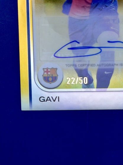 2024/25 Topps Chrome UCC Barcelona Gavi Gold Refractor Auto /50