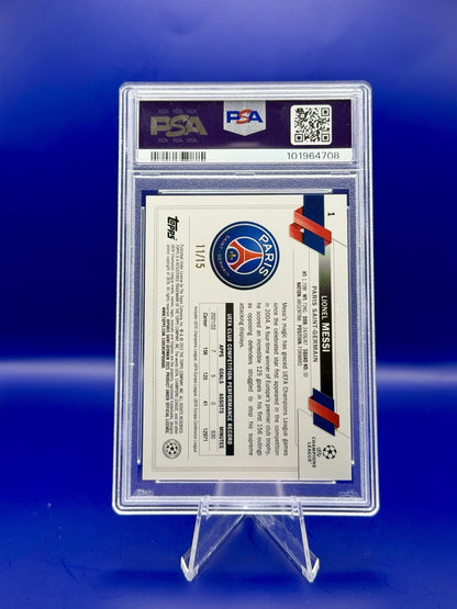 2022-23 Topps Carnival UCC PSG Lionel Messi Purple 11/15 PSA 9