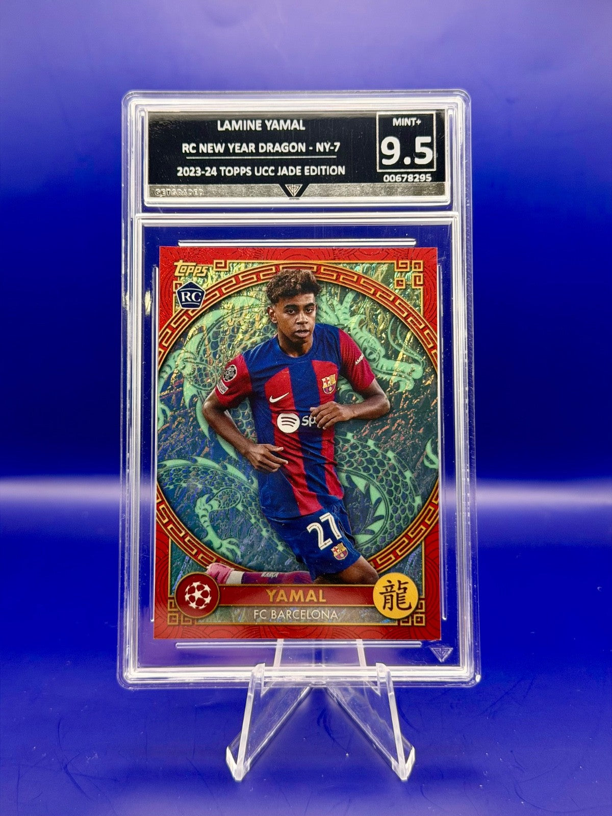 2023-24 Topps UCC Jade Edition - Lamine Yamal RC New Year Dragon GetGraded 9.5