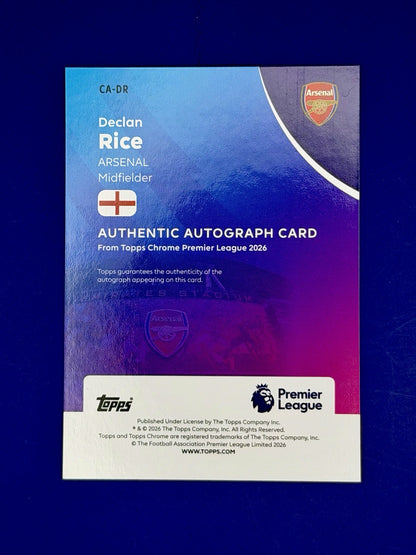 Topps Chrome Premier League 2026 Declan Rice Arsenal Auto /150