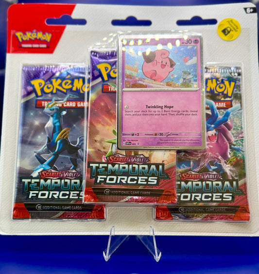 Pokémon TCG Scarlet & Violet Temporal Forces 3 Pack Triple Blister Cleffa Sealed