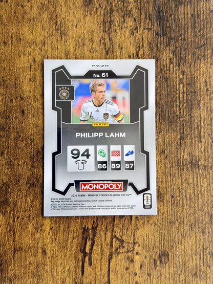 2026 Panini - Monopoly Prizm FIFA World Cup Philipp Lahm Germany Blue