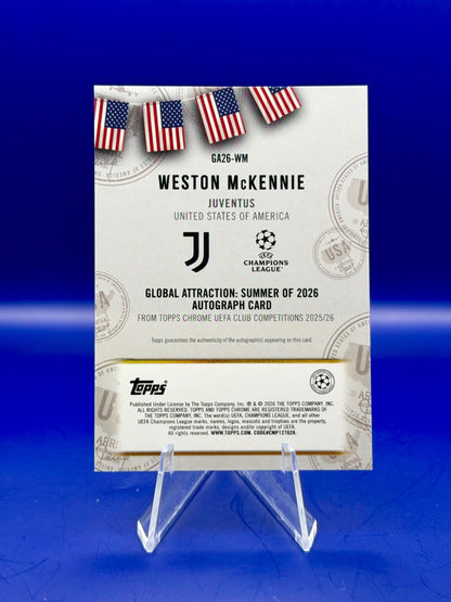 2025.26 Topps Chrome UCC Global Attractions Weston Mckennie (Case Hit) Auto /99