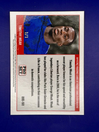 2024 Leaf Pro Set Timothy Weah 1/1 USA Marseille