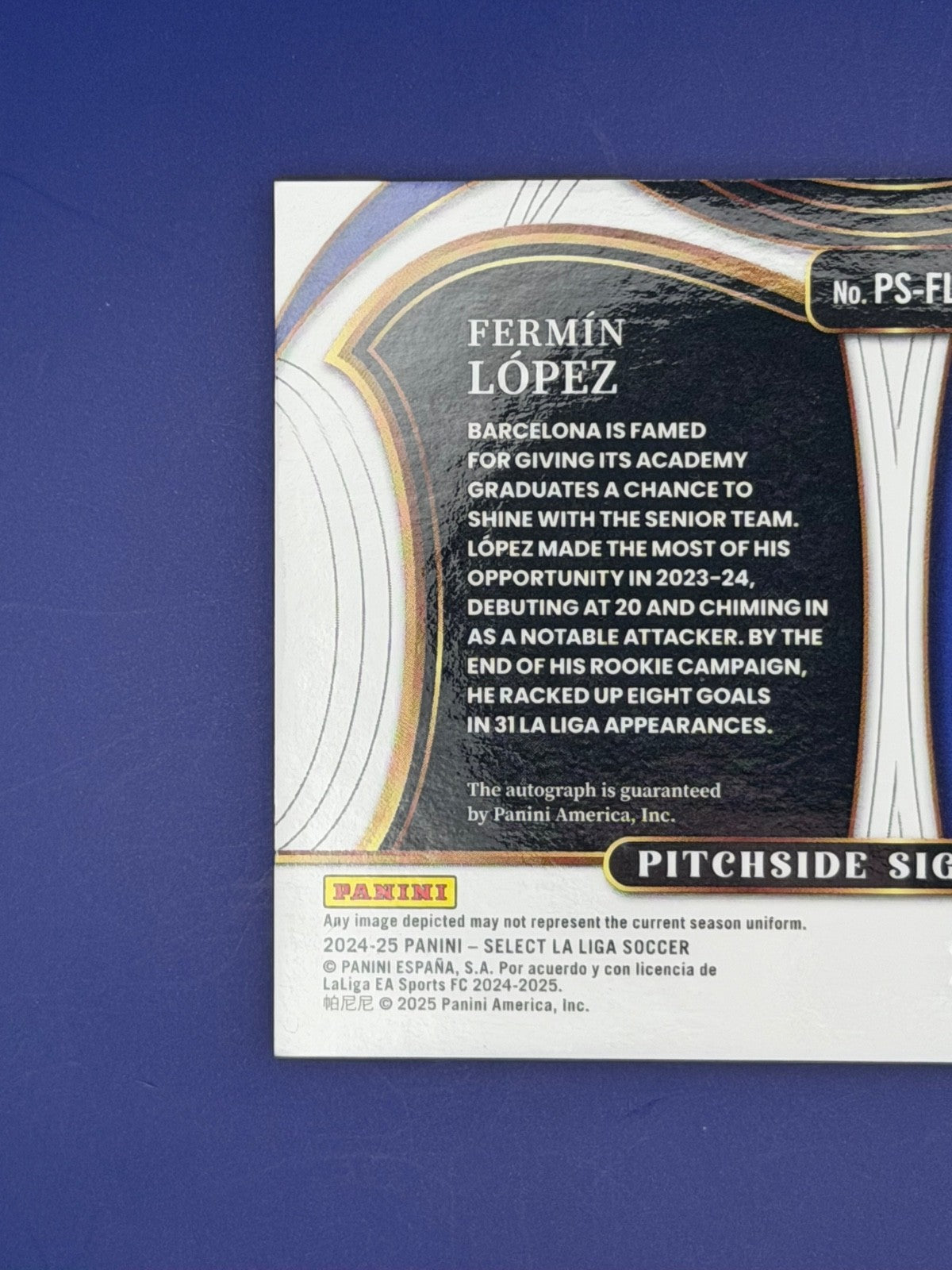 FERMIN LOPEZ 2024-25 PANINI SELECT LA LIGA PITCHSIDE TIE-DYE PRIZM AUTO 12/25