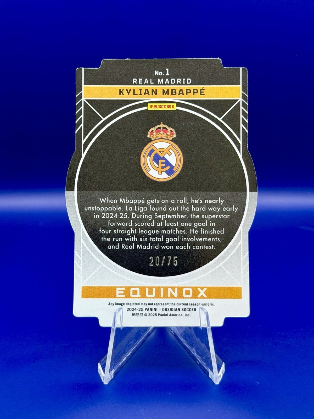 2024-25 Panini Obsidian Equinox Kylian Mbappé #1 Electric Etch Orange /75