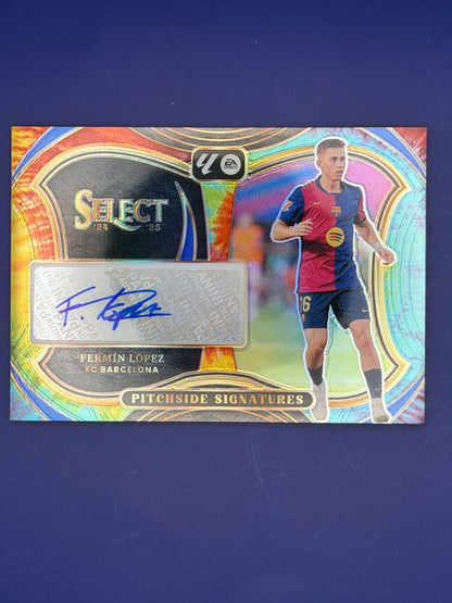 FERMIN LOPEZ 2024-25 PANINI SELECT LA LIGA PITCHSIDE TIE-DYE PRIZM AUTO 12/25
