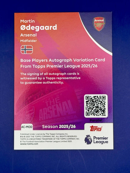 25/26 Topps Pl Martin Odegaard Arsenal Auto /25