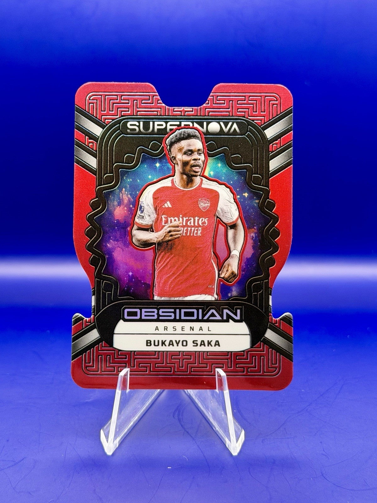 2023-24 Panini Obsidian Bukayo Saka Arsenal Red Supernova Book End 1/10
