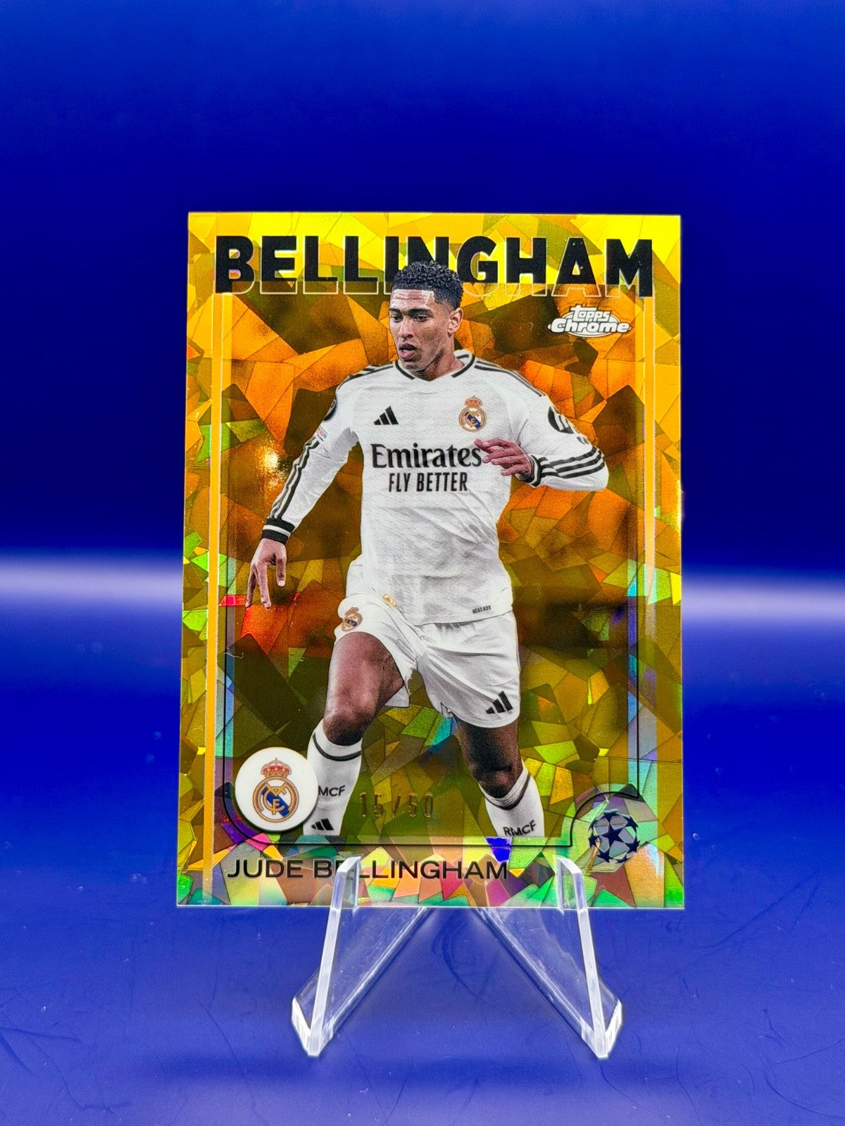 2024-25 Topps Chrome UEFA Jude Bellingham Gold Sapphire /50 