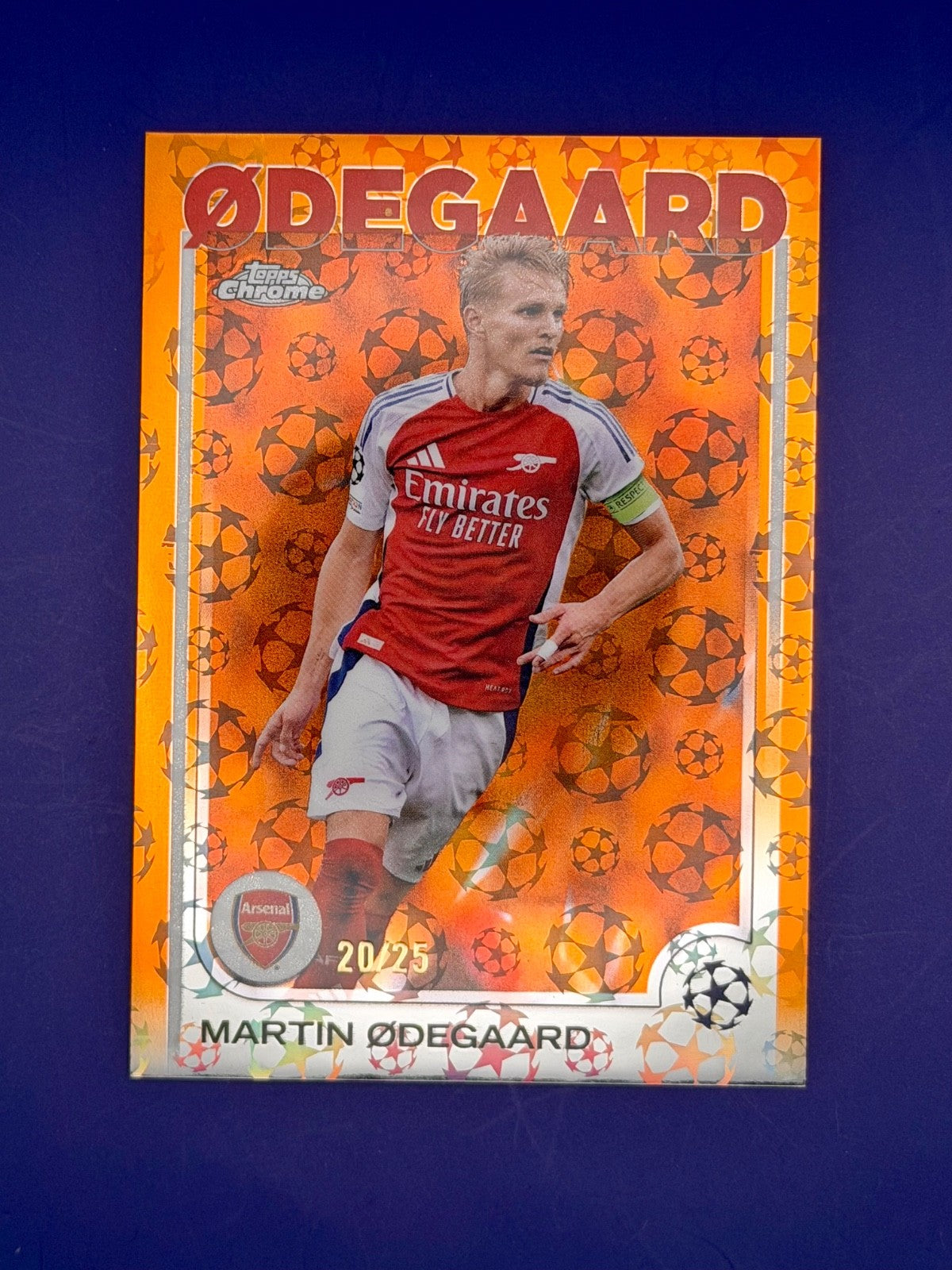 2025 Topps Chrome Martin Odegaard Orange Logofractor Starball 20/25