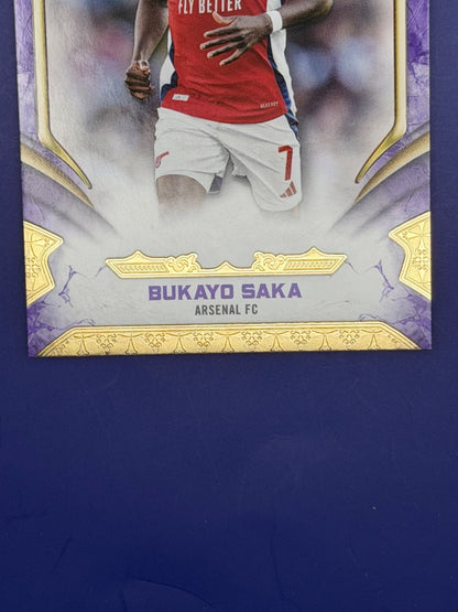 Bukayo Saka 2024-25 Topps Reverence UEFA Club Competitions Purple 14/50 #9