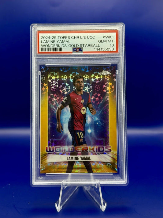 2024-25  Topps UCC Lamine Yamal Barcelona Wonderkids Gold Starball  /50 PSA 10