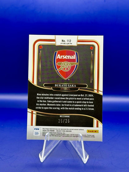 2024-25 Panini Select Mezzanine Bukayo Saka Arsenal Rainbow Book End 25/25