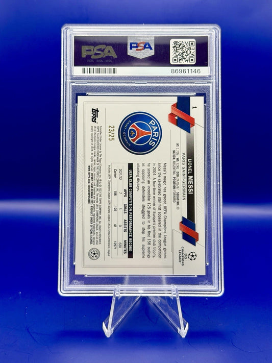 2022-23 Topps Carnival UCC Lionel Messi Orange /25 PSG PSA 9