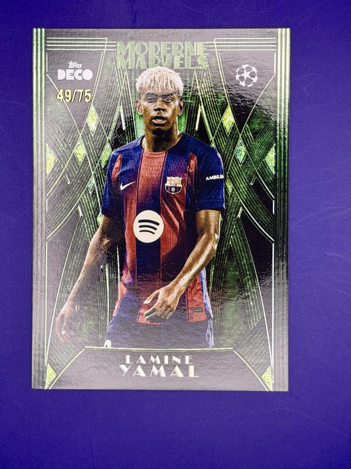 2025-26 Topps Deco UCC - Moderne Marvels Lamine Yamal FC Barcelona Green /75