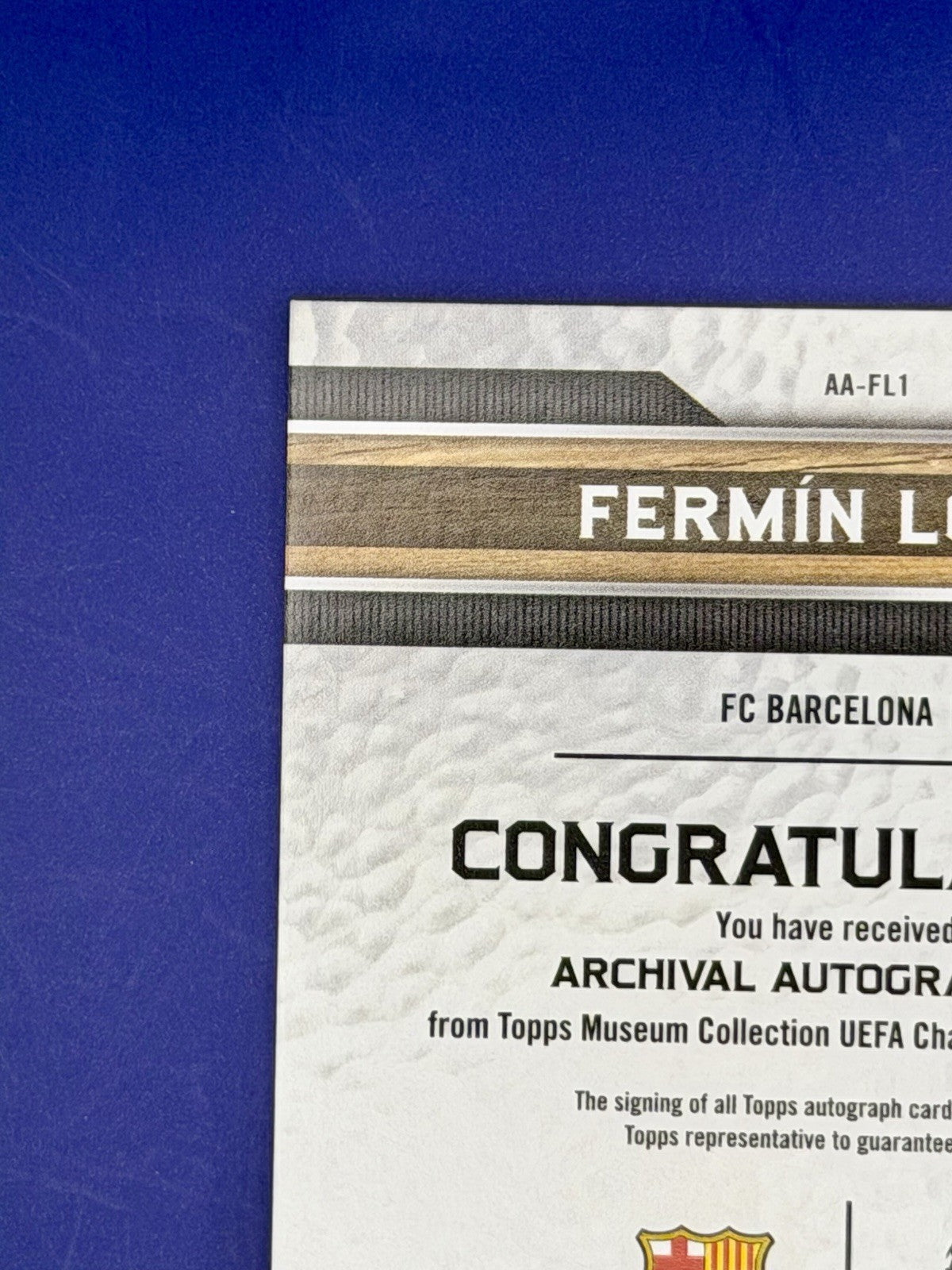 2023-24 Topps Museum UCC Barcelona Fermin Lopez Archival RC Auto /75