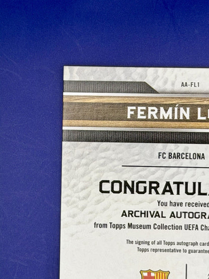 2023-24 Topps Museum UCC Barcelona Fermin Lopez Archival RC Auto /75