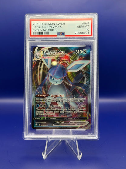 Pokemon Glaceon VMAX Evolving Skies 041/203 PSA 10 Gem Mint Graded Card TCG