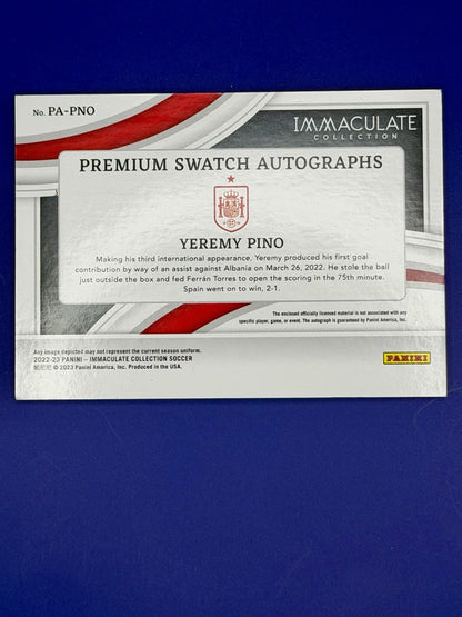 2022-23 Panini - Immaculate Yeremy Pino /10 Spain Patch Auto Crystal Palace