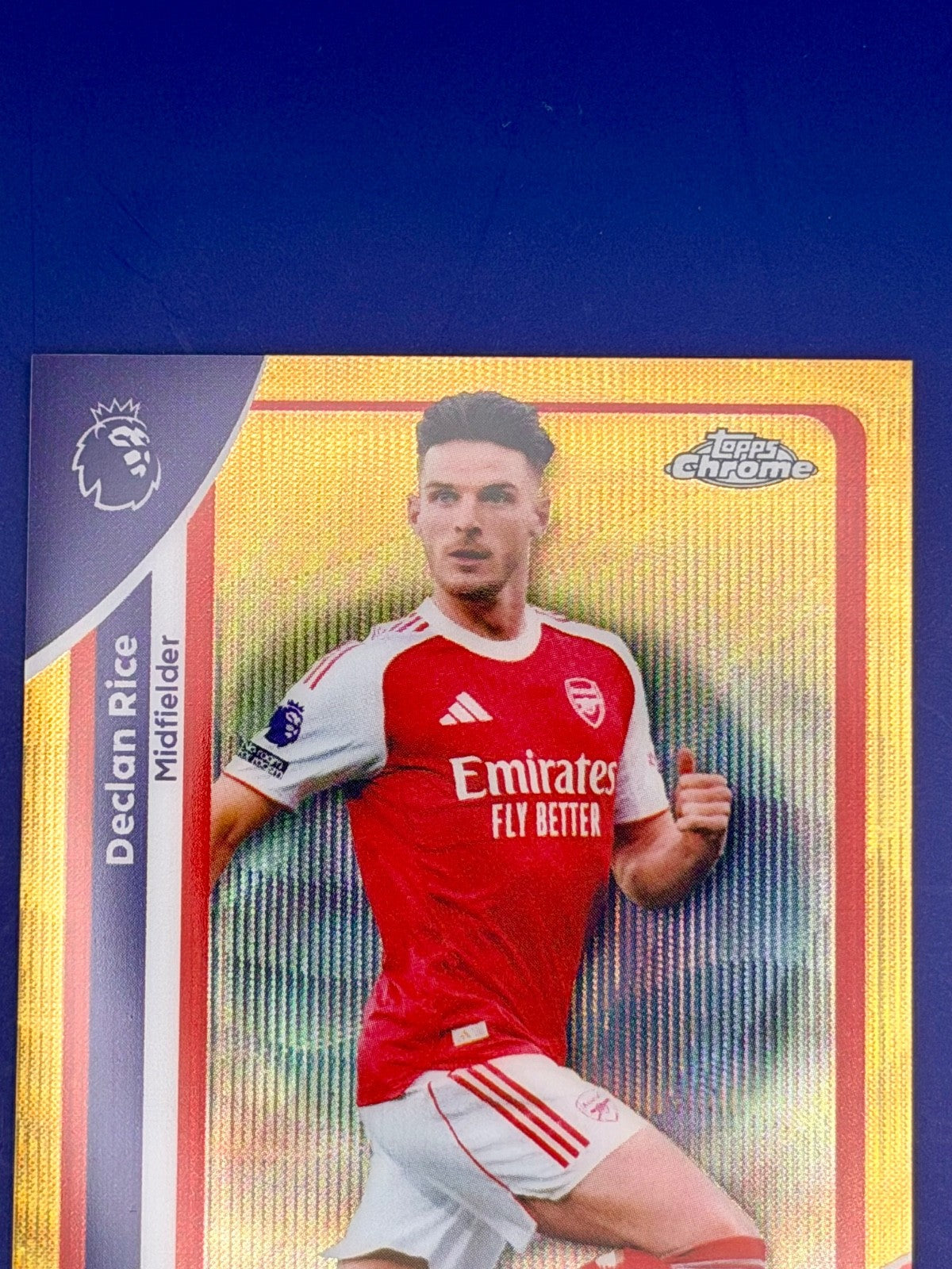 2025-26 Topps Chrome Declan Rice Arsenal Gold Refractor /50