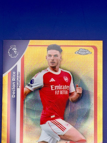 2025-26 Topps Chrome Declan Rice Arsenal Gold Refractor /50