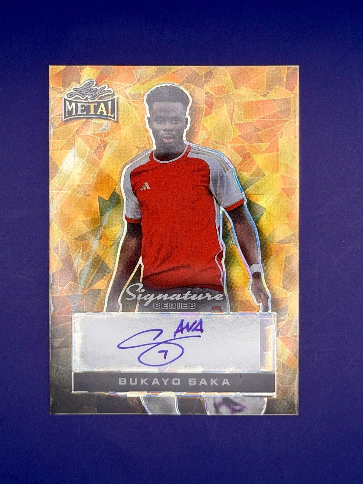 2024 Leaf Metal Signature Series Bukayo Saka Borderless Crystal Gold Auto #1/1