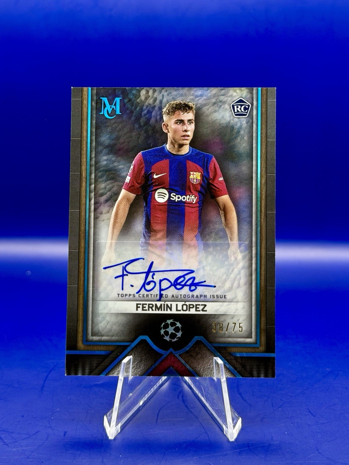 2023-24 Topps Museum UCC Barcelona Fermin Lopez Archival RC Auto /75