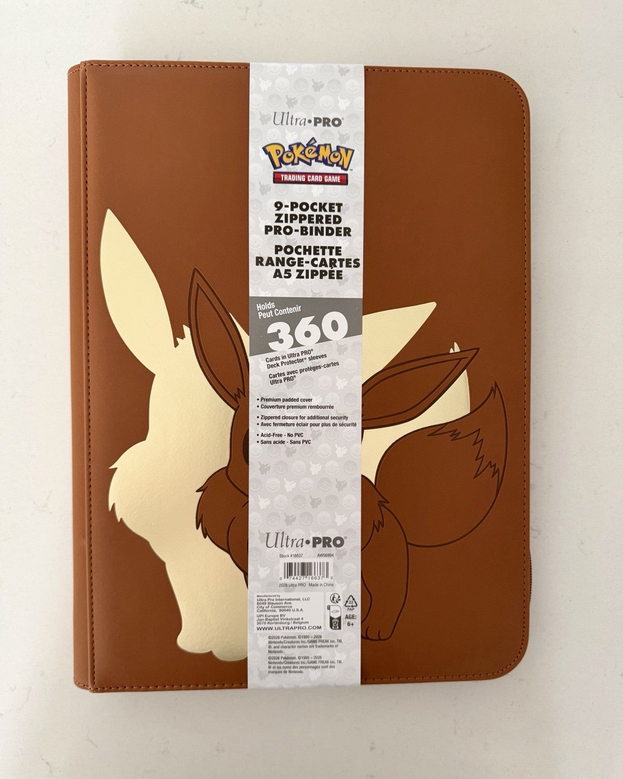 Ultra Pro Elite Series 9 Pocket Zip Pro Eevee Binder Pokemon 360 Slots New