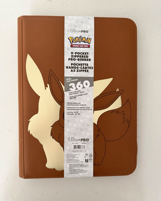 Ultra Pro Elite Series 9 Pocket Zip Pro Eevee Binder Pokemon 360 Slots New