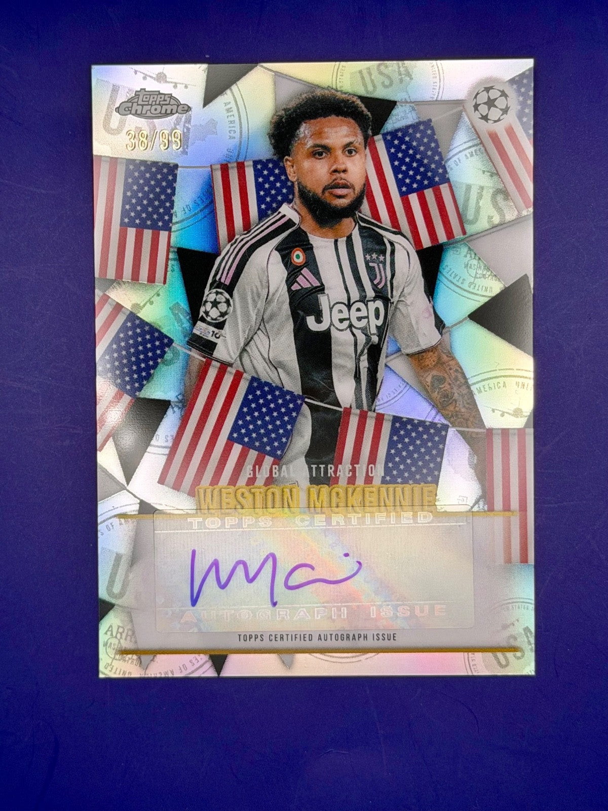 2025.26 Topps Chrome UCC Global Attractions Weston Mckennie (Case Hit) Auto /99