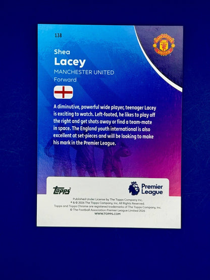 2025-26 Topps Chrome Shea Lacey Rookie Man Utd Gold Wave Refractor /275